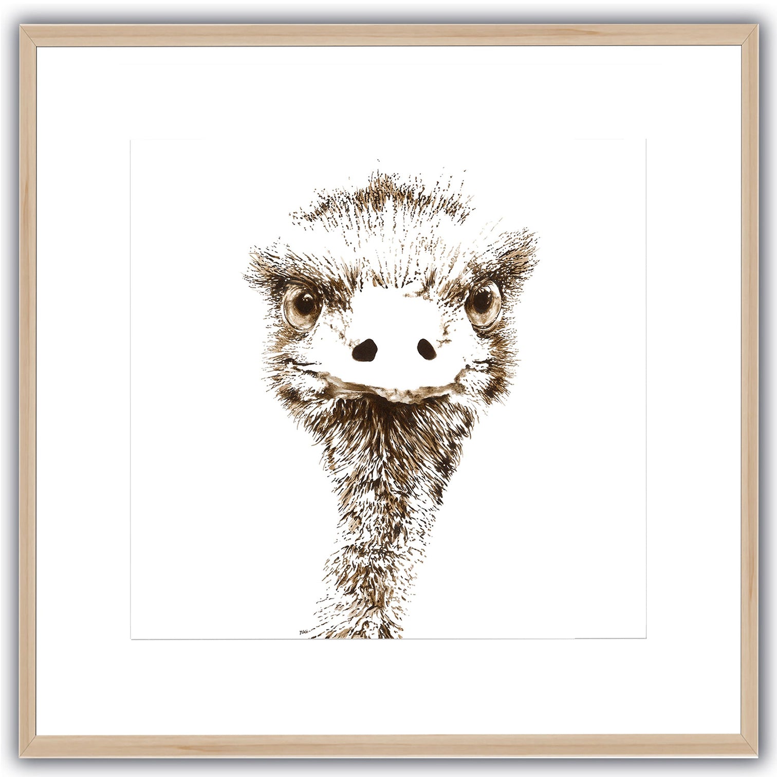 'Stomper'. Limited Edition Emu Print. Square