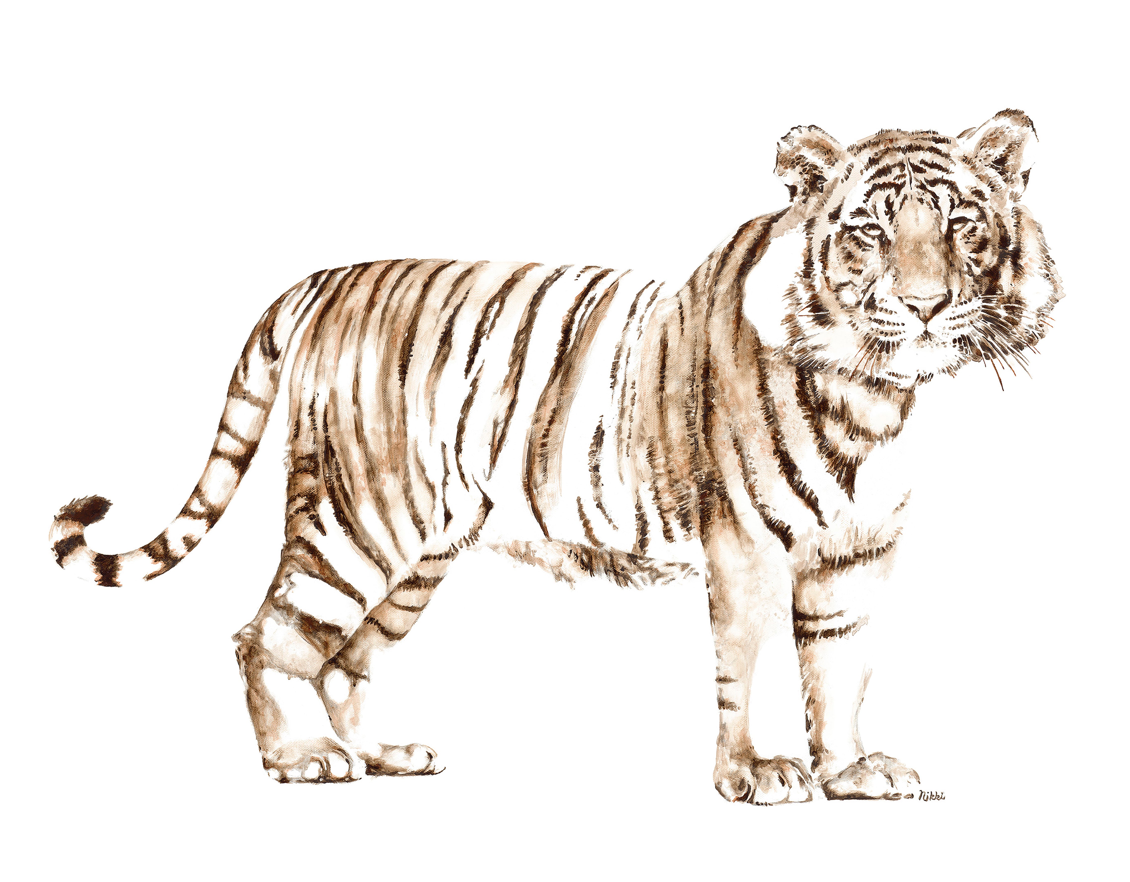 The Tiger. Limited Edition Animal Print Square.